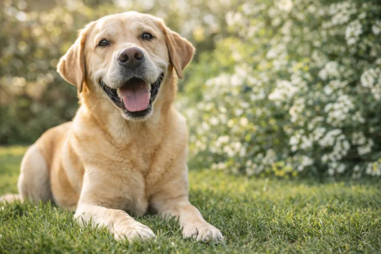 Lab in a sun garden