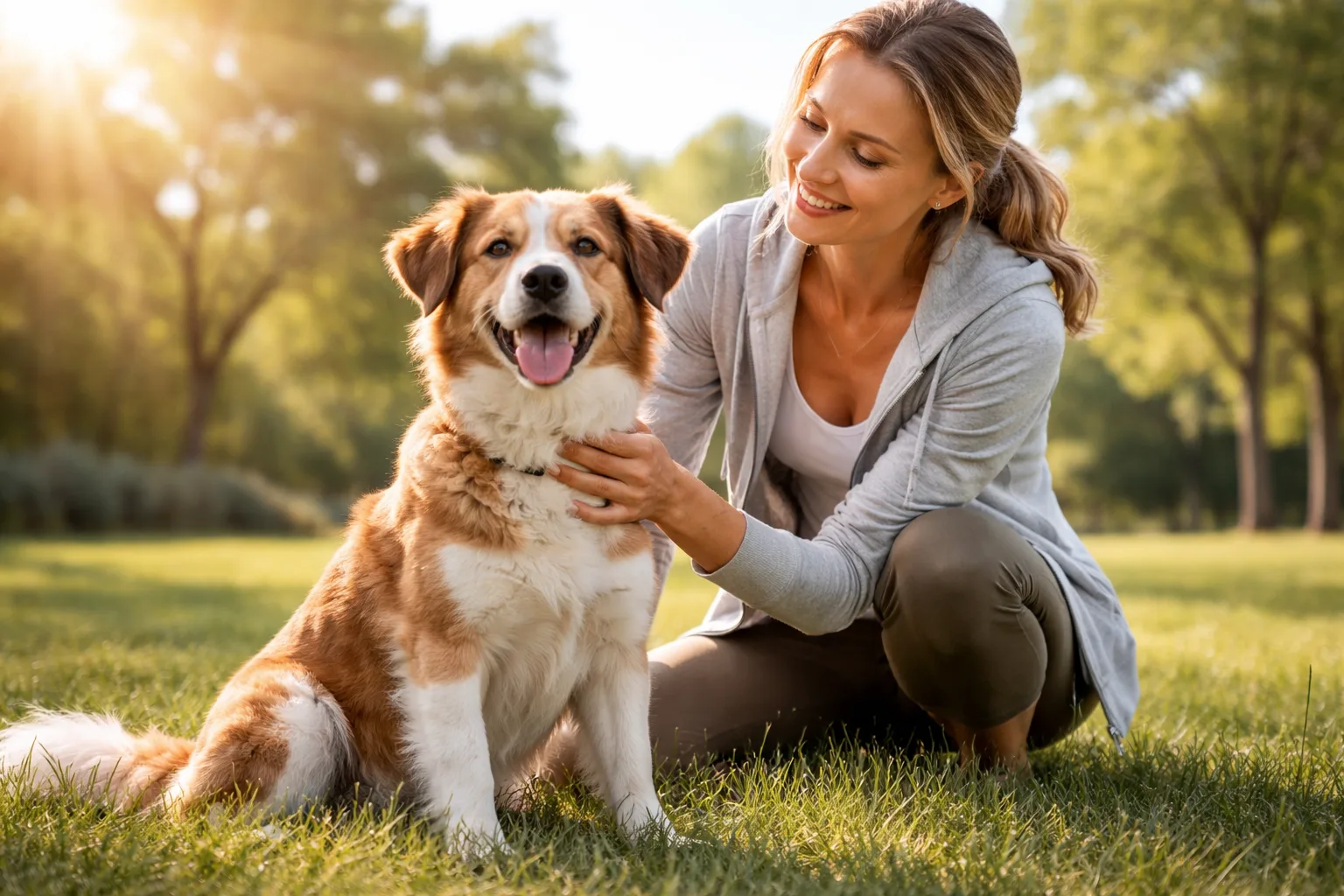 Woman dog park image Core Health™ Daily Multi Soft Chews