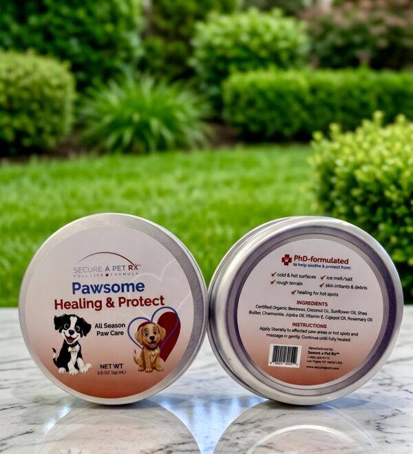 Pawsome front & back Pawsome Healing & Protect™ Paw-Nose-Skin Support